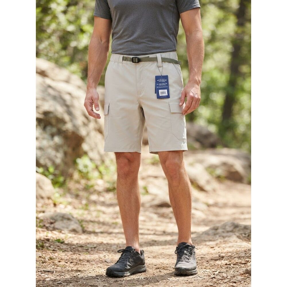 Huk Men's Waypoint Cargo Fishing Utility Shorts Cream Off-White Small NWT